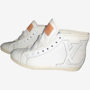 LOUIS VUITTON Vintage White Leather High Tops